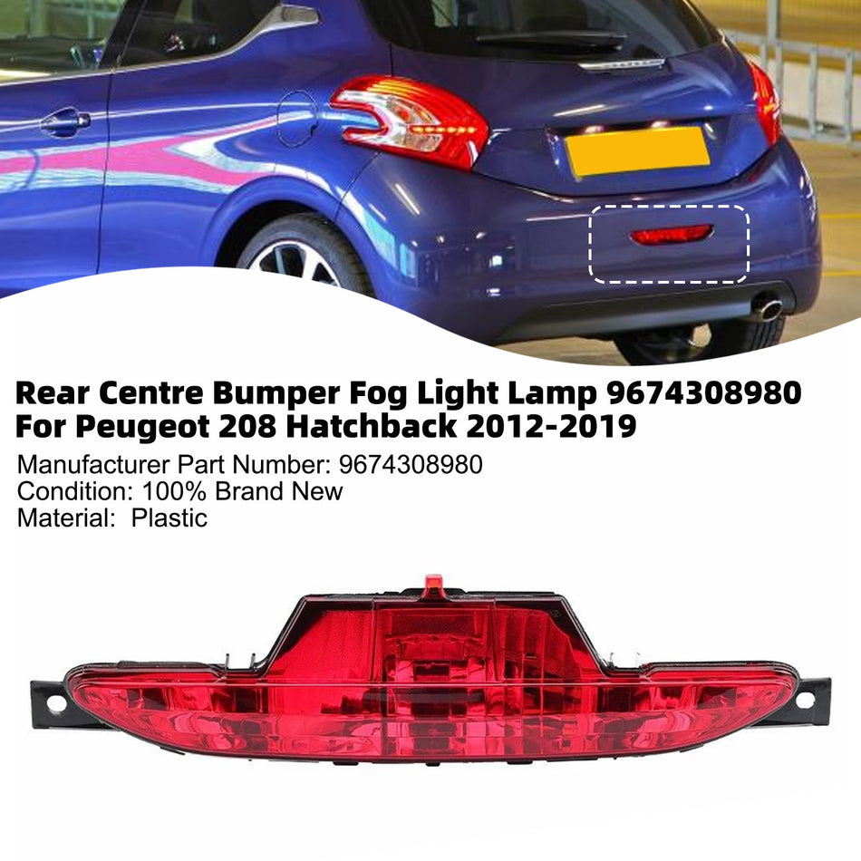 Nebelscheinwerfer hinten mittig, Teilenummer 9674308980, passend für Peugeot 208 Schrägheck (2012–2019)