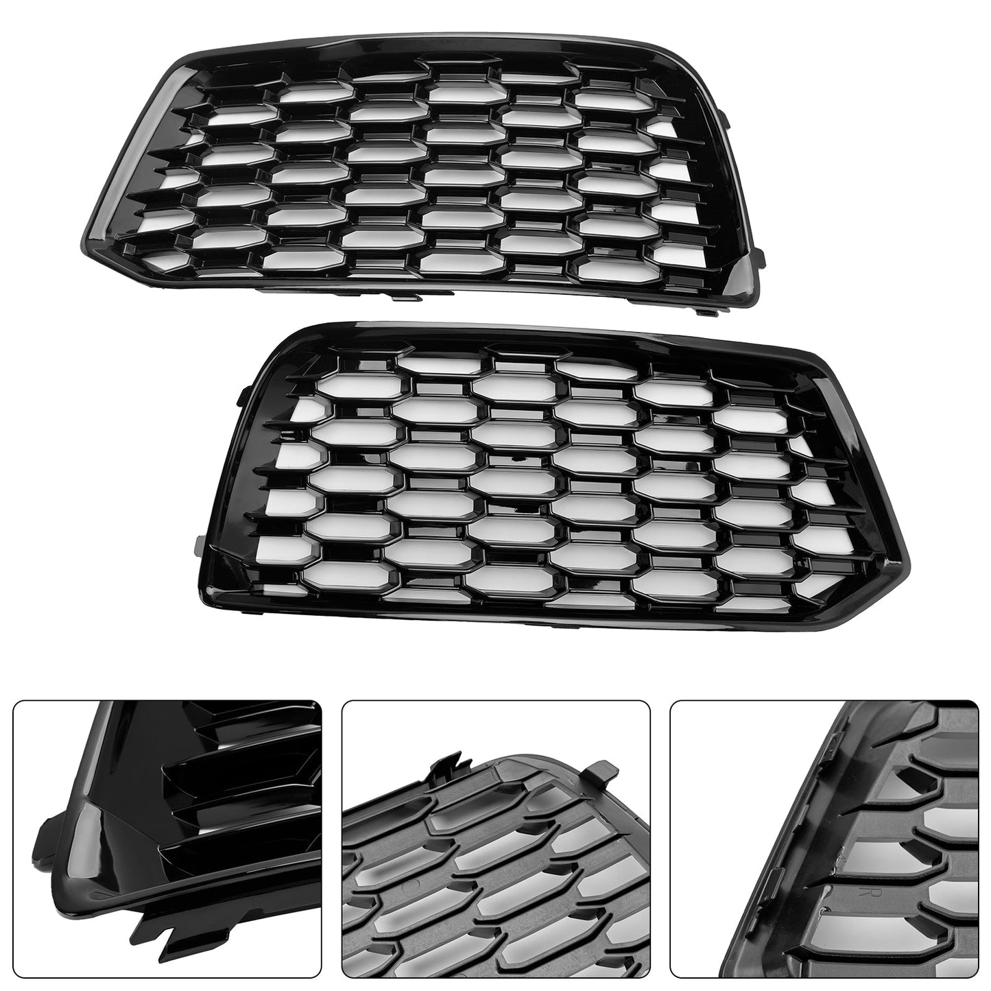 2018-2022 Audi Q5 Mesh 2PCS Front Sto?stange Abdeckung Grill Grille Lünette Einsatz