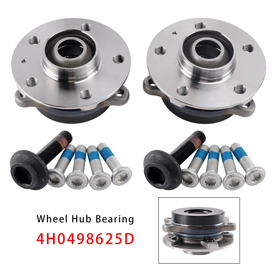 Audi A4 8K A6 C7 A5 8T A8 4H Q5 2x Vorderradnabenflansch + Lager + Schrauben Satz 4H0498625D