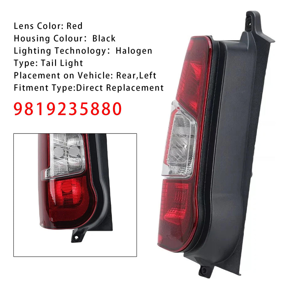 Linke Seite Hinten Schwanz Licht Zurück Lampe 9819235880 Für Peugeot Partner 2018-2024