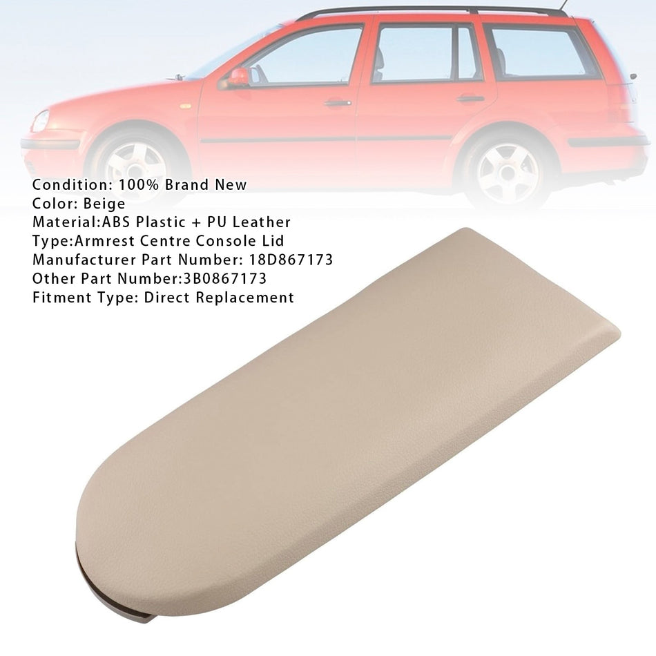 Beige Leder Armlehne Mittelkonsole Deckel Für VW MK4 Jetta Bora Golf 18D867173