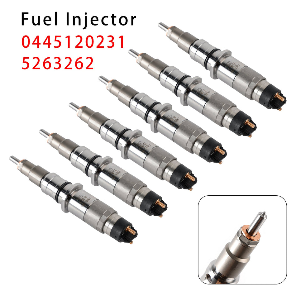 6 Stück Einspritzdüsen für Komatsu PC200-8 Cummins Motor QSB6.7 0445120231 5263262