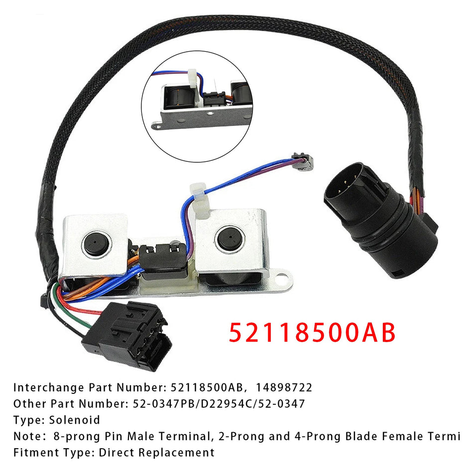 42RE 46RE 47RE 48RE A500 A518 TCC Overdrive-Magnetventil mit Kabelbaum für Dodge
