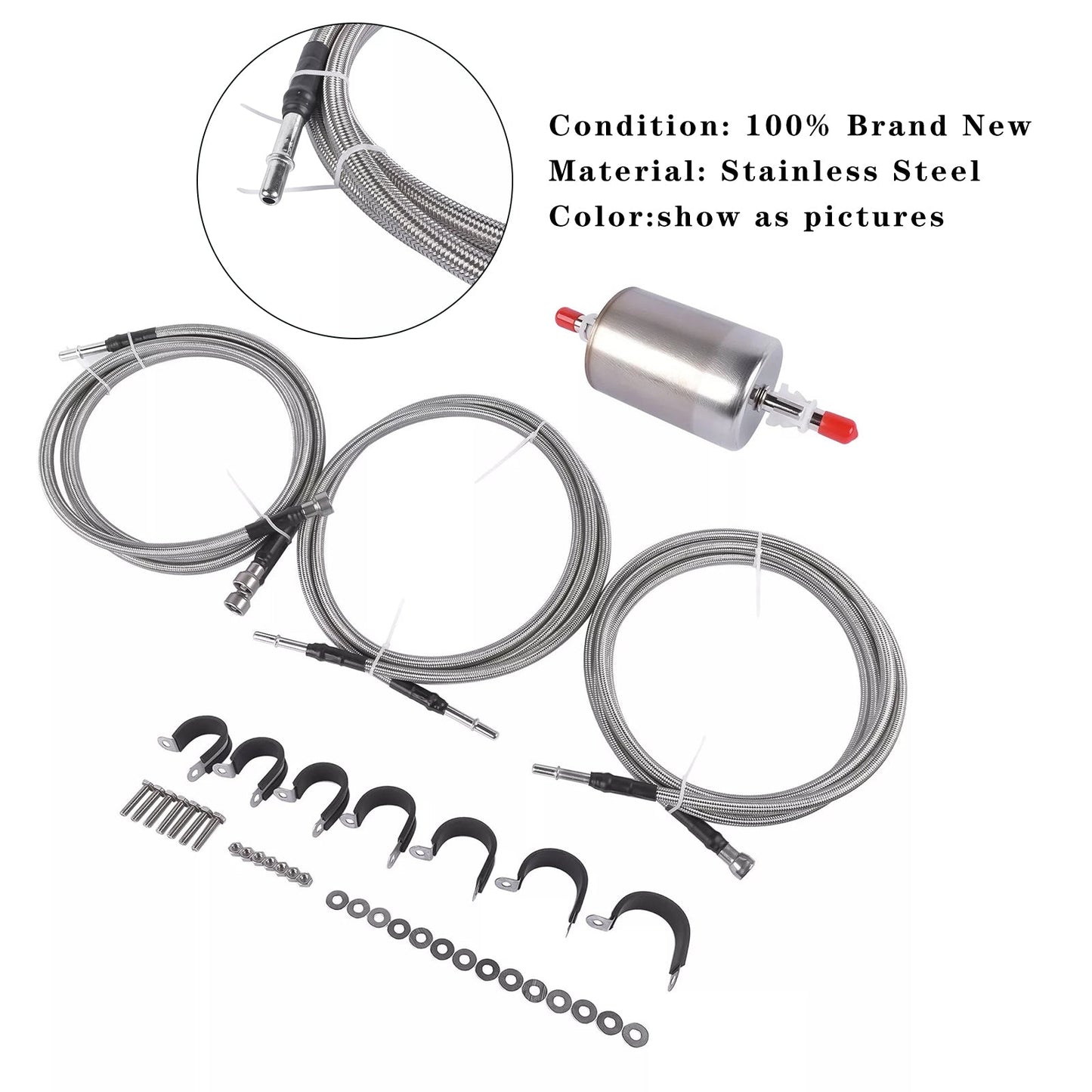 1999-2003 GMC Sierra 2500 Edelstahl-geflochtenes Kraftstoffleitungs-Kit 819-840 Quick Fix