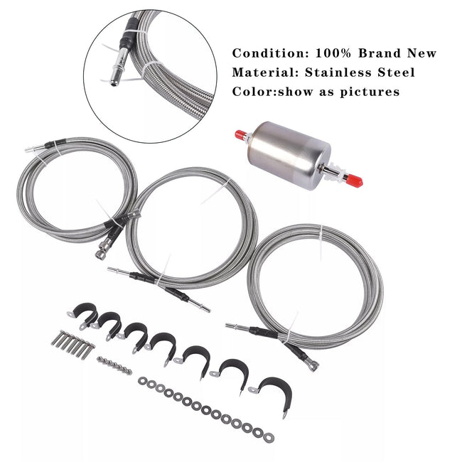 1999-2003 Chevy Silverado 1500 Edelstahl-geflochtenes Kraftstoffleitungs-Kit 819-840 Quick Fix