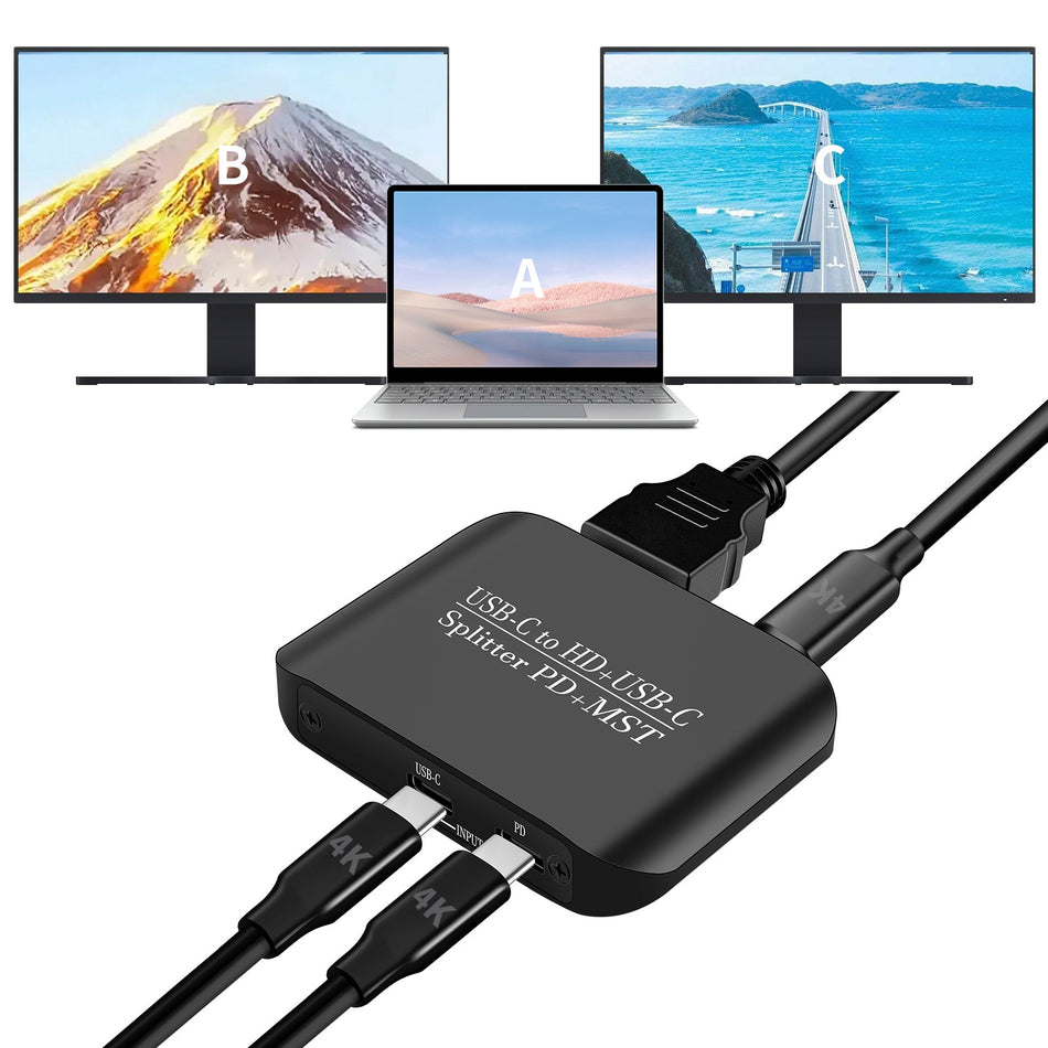 4K60TYPE-C zu HDMI + TYPE-C Adapter Verschiedene Gleiche Display Netzteil Splitter