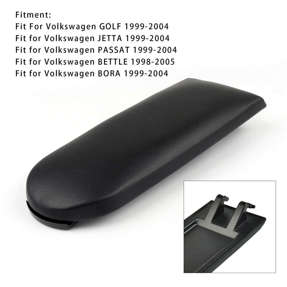 Schwarzer Leder-Armlehnendeckel für die Mittelkonsole für VW MK4 Jetta Bora Golf 18D867173