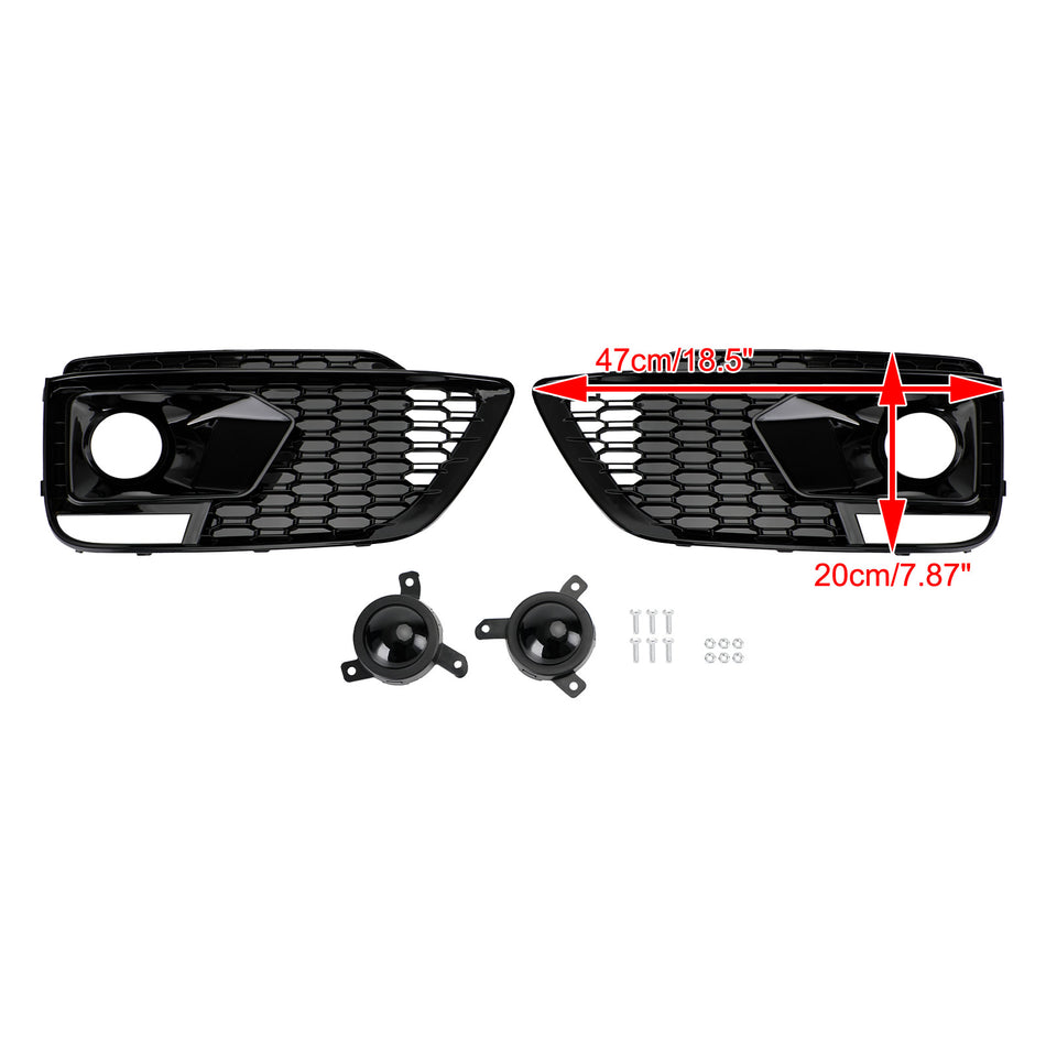 RSQ5 Black Front Honeycomb Fog Lamp Grilles Cover Für Audi Q5 SQ5 2018-2020