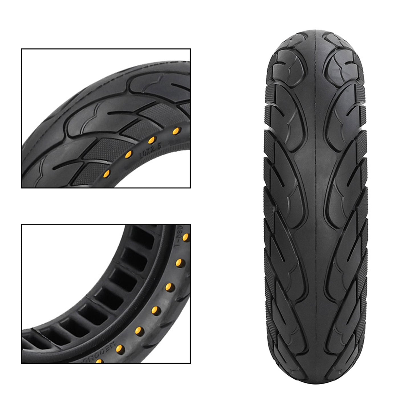 10x2.5 Rubber Solid Tire 60/70-6.5 for KUGOO M4  Honeycomb Tyre Replace