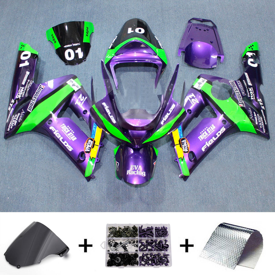 Verkleidungssatz aus ABS-Kunststoff, passend für Kawasaki ZX6R 636 2003-2004