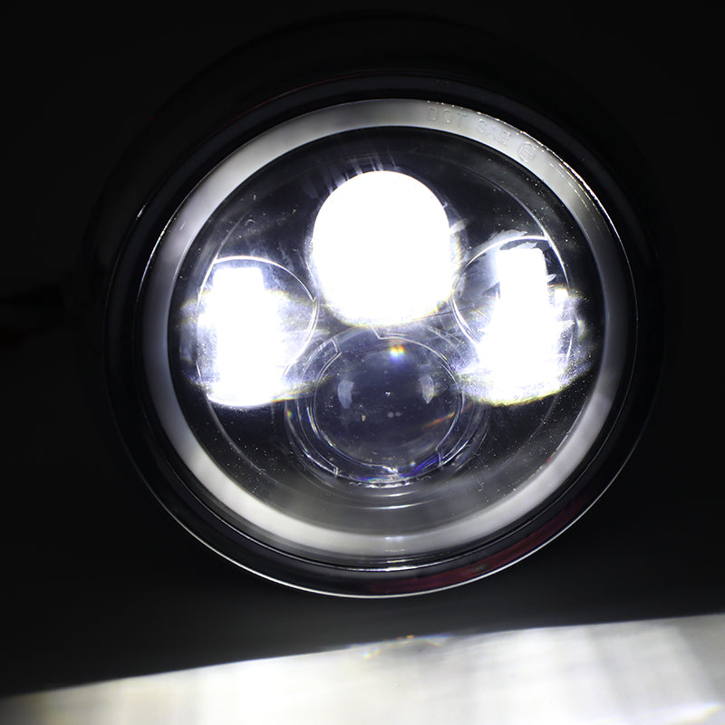 7 Zoll LED-Scheinwerfer High/Low + DRL für Motorrad Dyna Cafe Racer Bobber