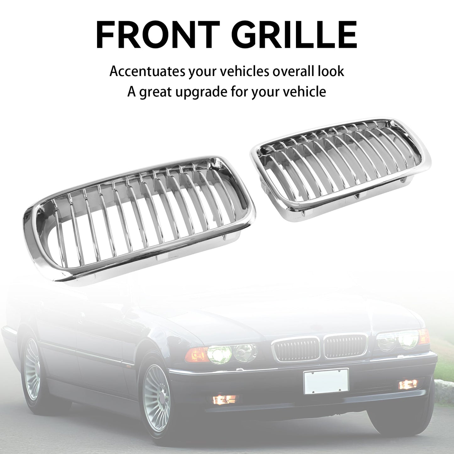 1994-2001 BMW 7er E38 Chrom Front Nierengrill 2Stk