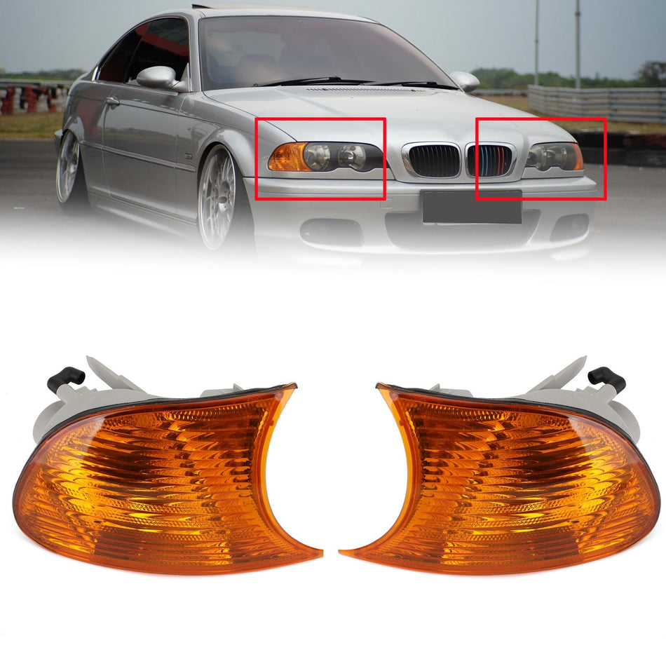 1998–2001 BMW 3 Series E46 Coupé Paar Bernstein Ecke Seite Licht 63126904299