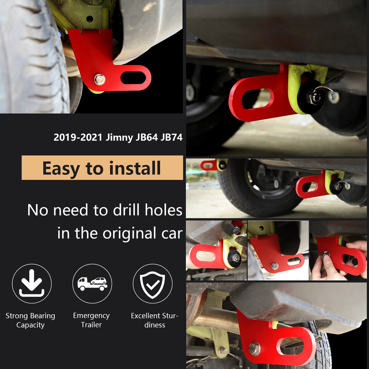 Remorque arrière gauche et droite 2 pièces pour Suzuki Jimny JB64W JB74 2019-2021 FedEx Express