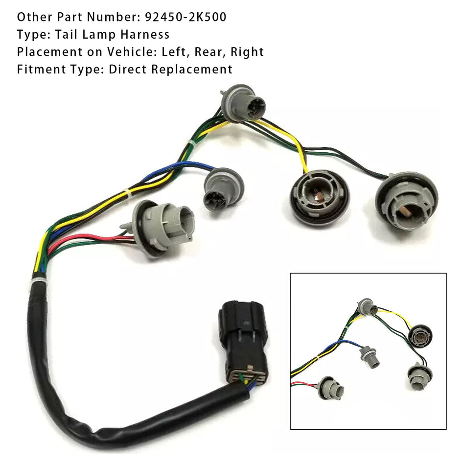 2011–2013 Kia Soul, linker oder rechter Rückleuchtenkabelbaum, ohne LED, 92450-2K500