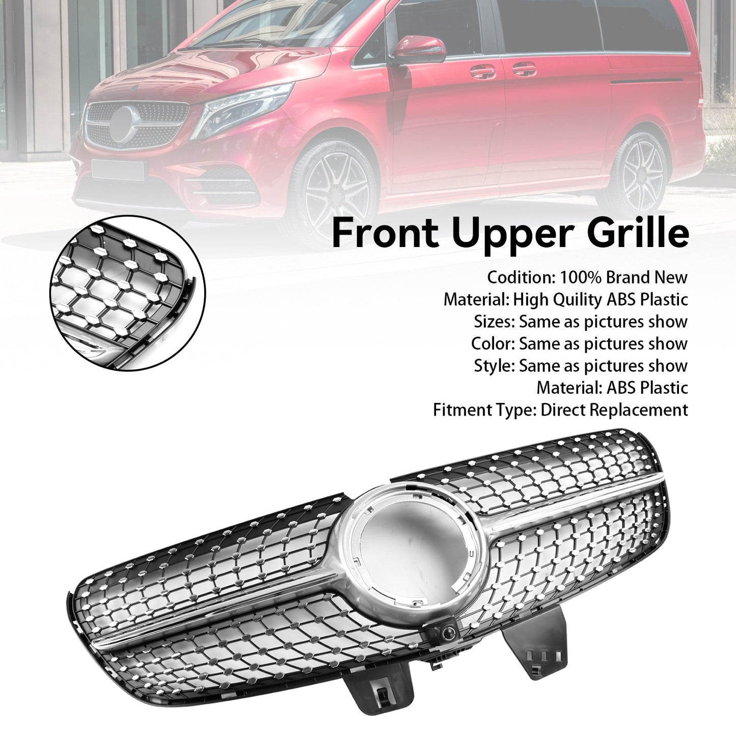 2020–2023 Mercedes Benz V-Klasse W447 Diamant-Frontgrill oben