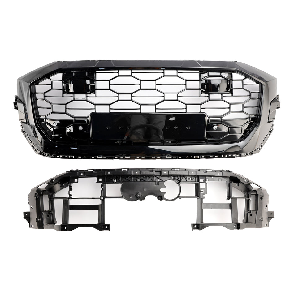 RSQ8-Style Frontgrill in Glanzschwarz – Wabendesign für Audi Q8/SQ8 2019–2023