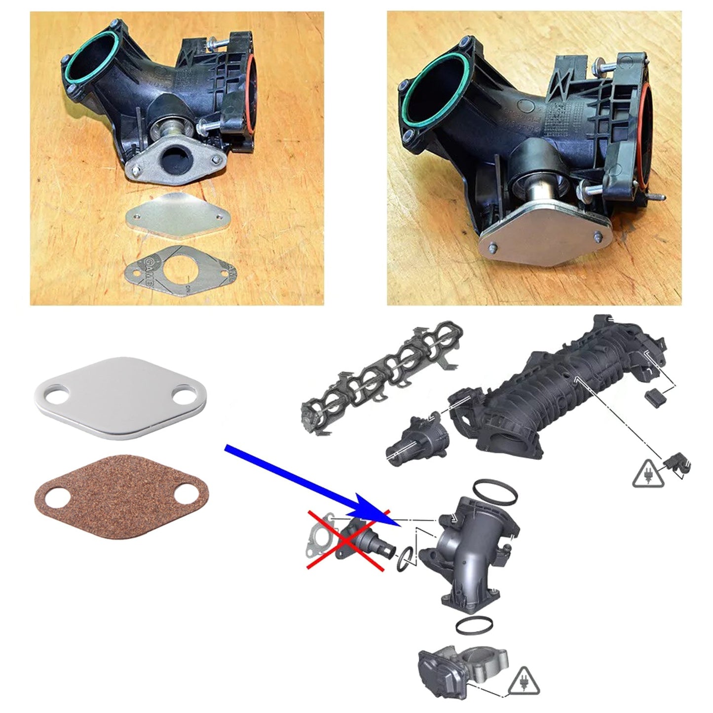 BMW N47N N47S1 2.0 D E90 91 92 F30 31 EGR-Kühlerdichtung Reparatursatz austauschen