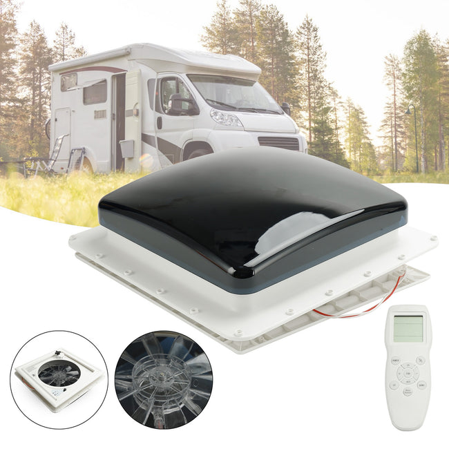 15.75" RV Caravan Roof Vent RV Fan 12V Skylight With Remote Control 10 Speeds