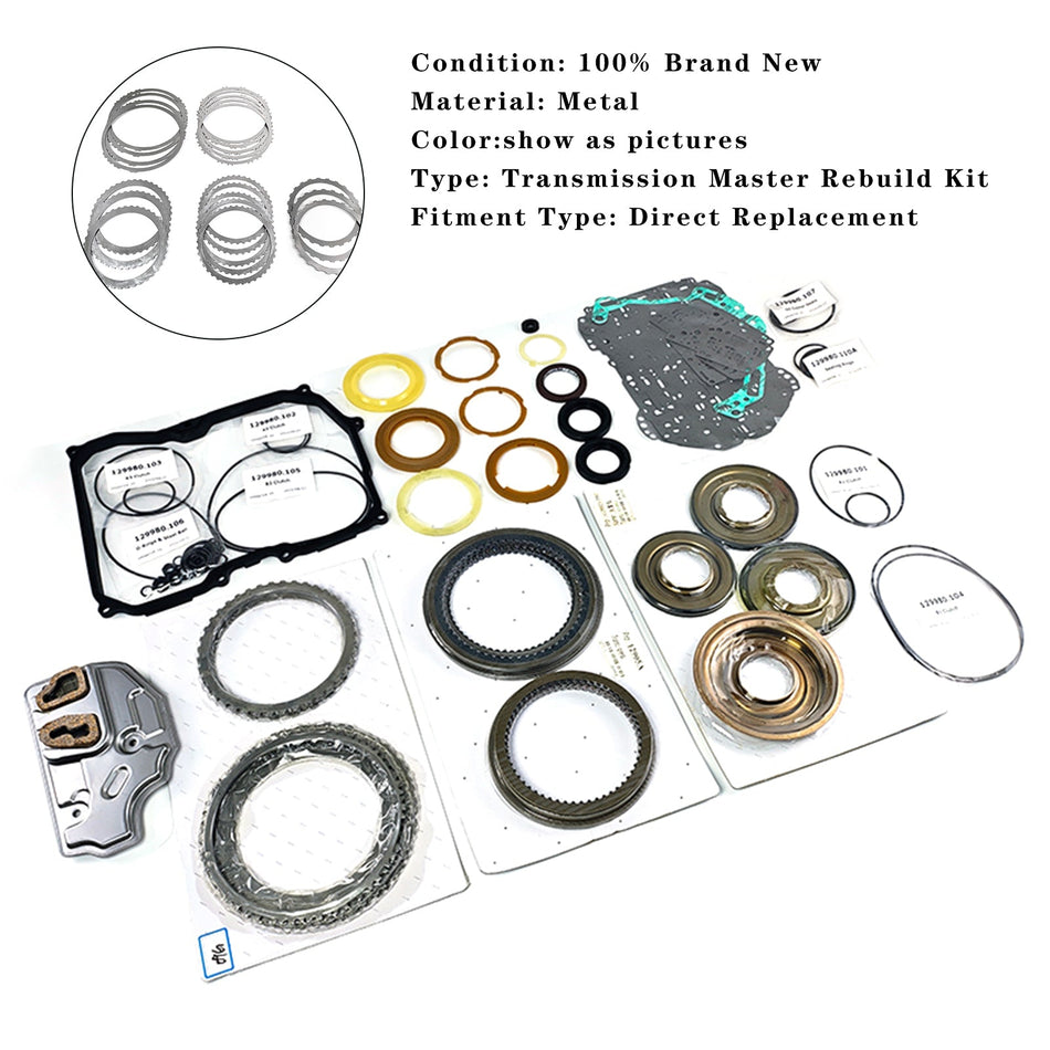 2007-2008 EOS (3,2 l) 09G Getriebe Master Rebuild Kit Dichtung Kupplungssatz TF60SN