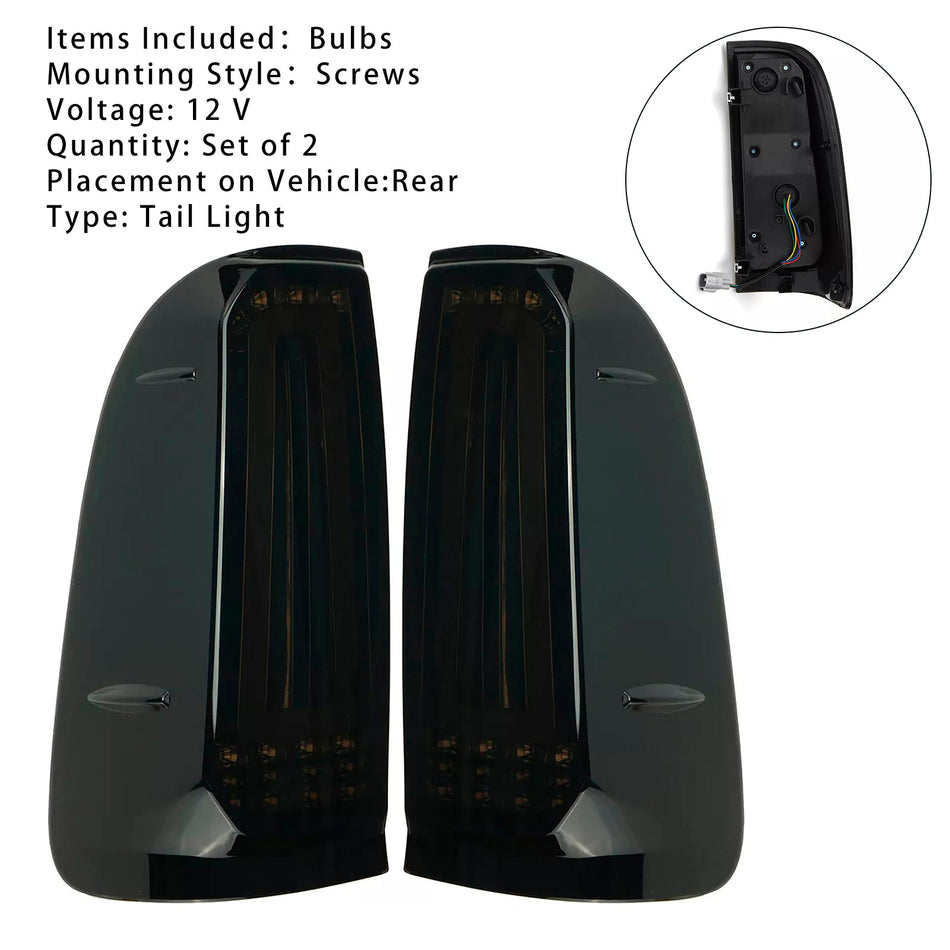 2012–2014 Toyota Hilux Vigo KUN26 SR SR5 Workmate hinten LED Rücklicht Lampe Paar Rauch
