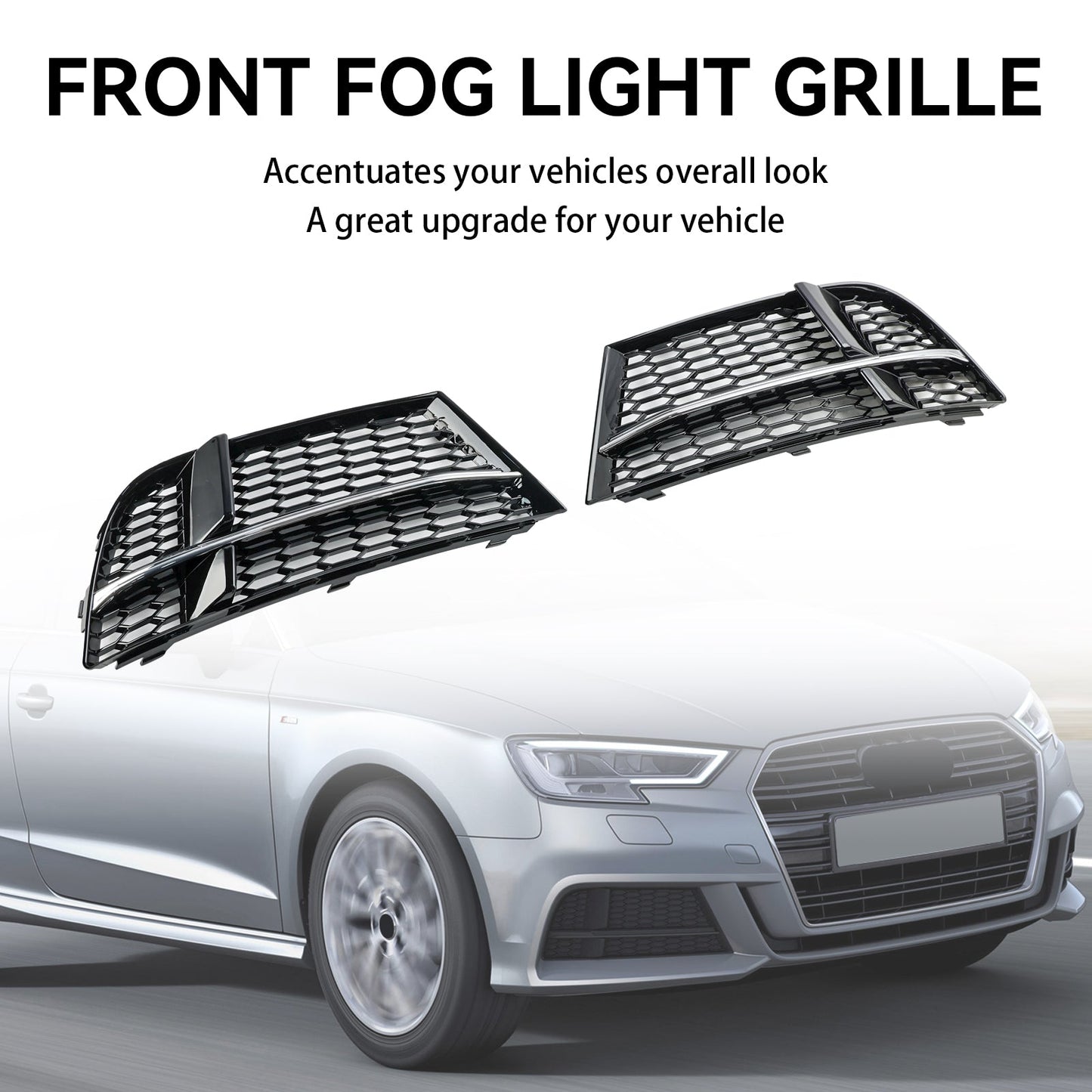 Nebelscheinwerfer Abdeckung Lünette Grill Grille Fit AUDI A3 S-LINIE 2017-2019 8V