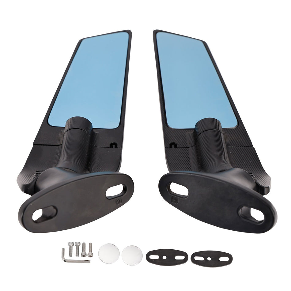 Schwarze Flügelflossen-Rückspiegel für Honda CBR600F 2011-2014 und CBR650R 2019-2023