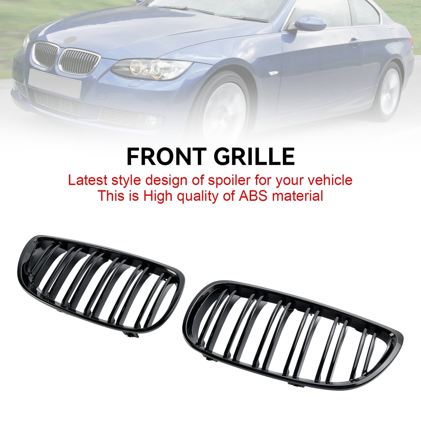 Glänzend Schwarz Front Niere Grill Grille Fit BMW E92 E93 328i 335i 2006-2010 2DR