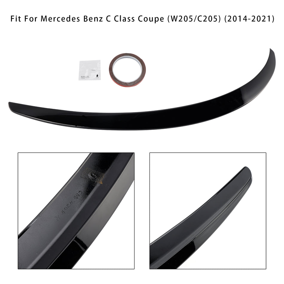 Schwarz Glänzender Heckspoiler Für Mercedes-Benz W205 C205 Coupe 2014-2021