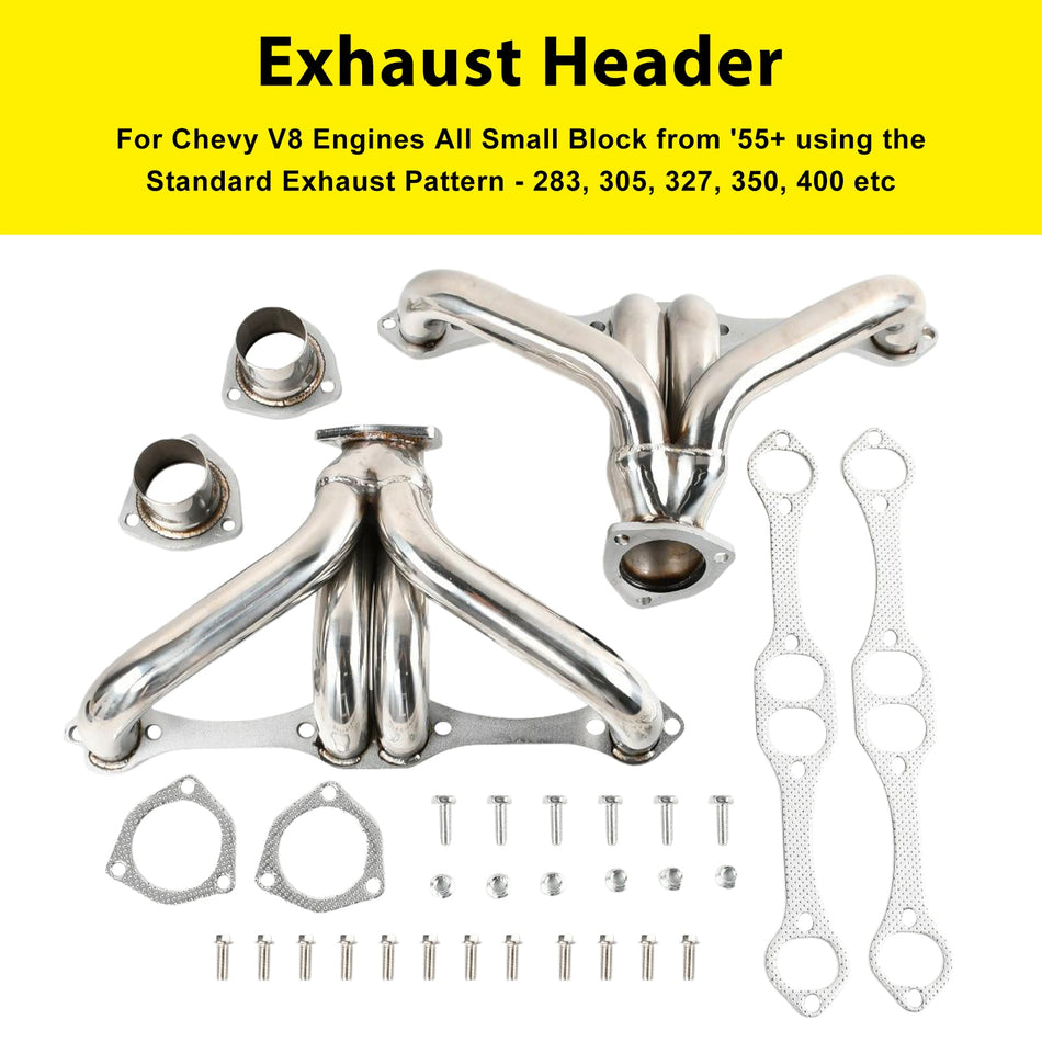 Auspuffkrümmer passend für Chevy Small Block SB V8 262 265 283 305 327 350 400