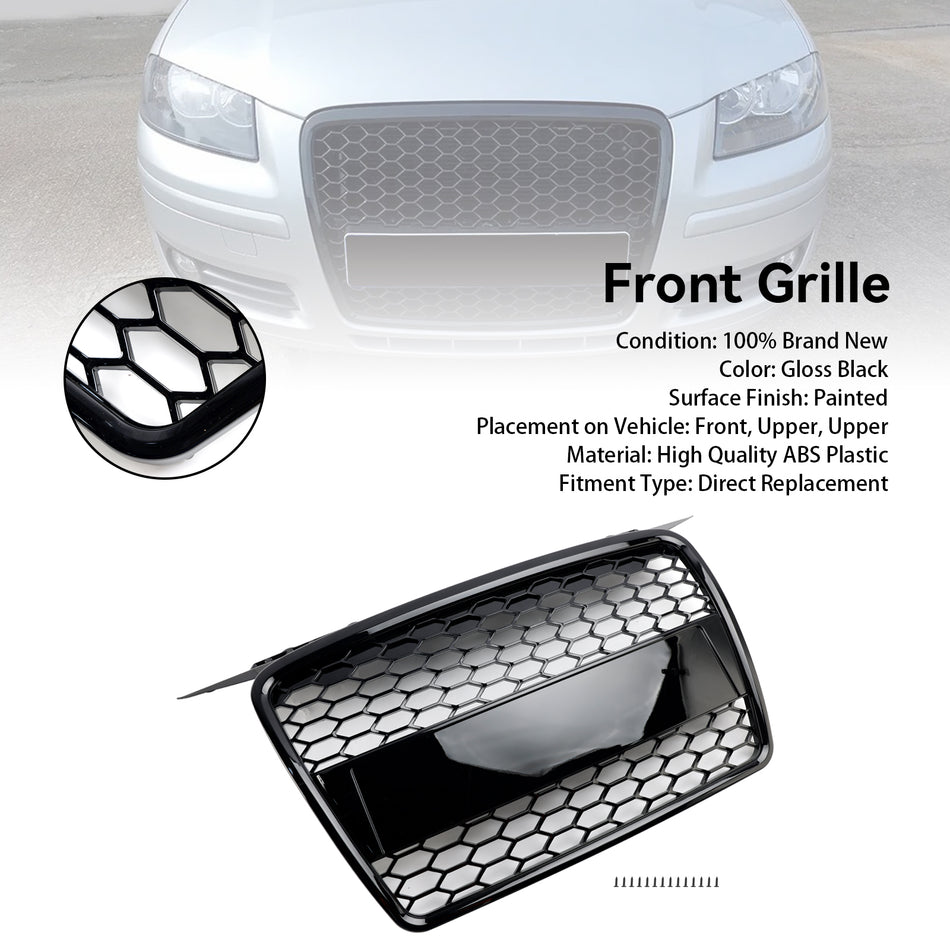 Kühlergrill Wabengrill Front Tuning Grill Emblemhalter Für Audi A3 8P 2004-2008