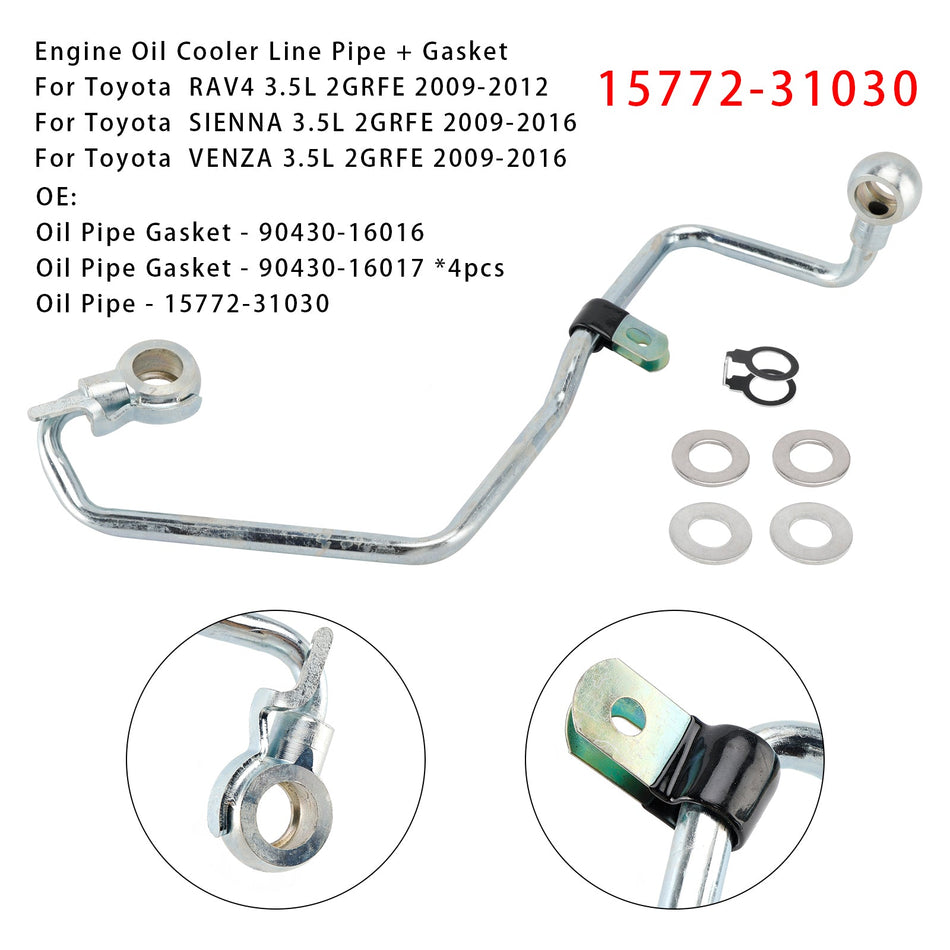 2GRFE Motorölkühlerleitung 15772-31030 + Dichtungen für Toyota Avalon Camry