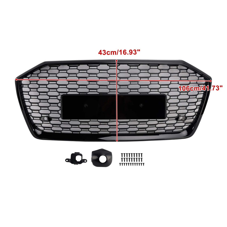 RS6 Style Honeycomb Mesh Front Grille Grill Für Audi A6 S6 2019-2023 W/O ACC