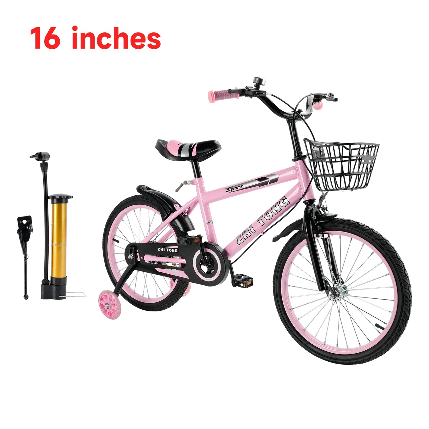 16" Kinderfahrrad Verstellbarer Sitz mit Hilfsrad