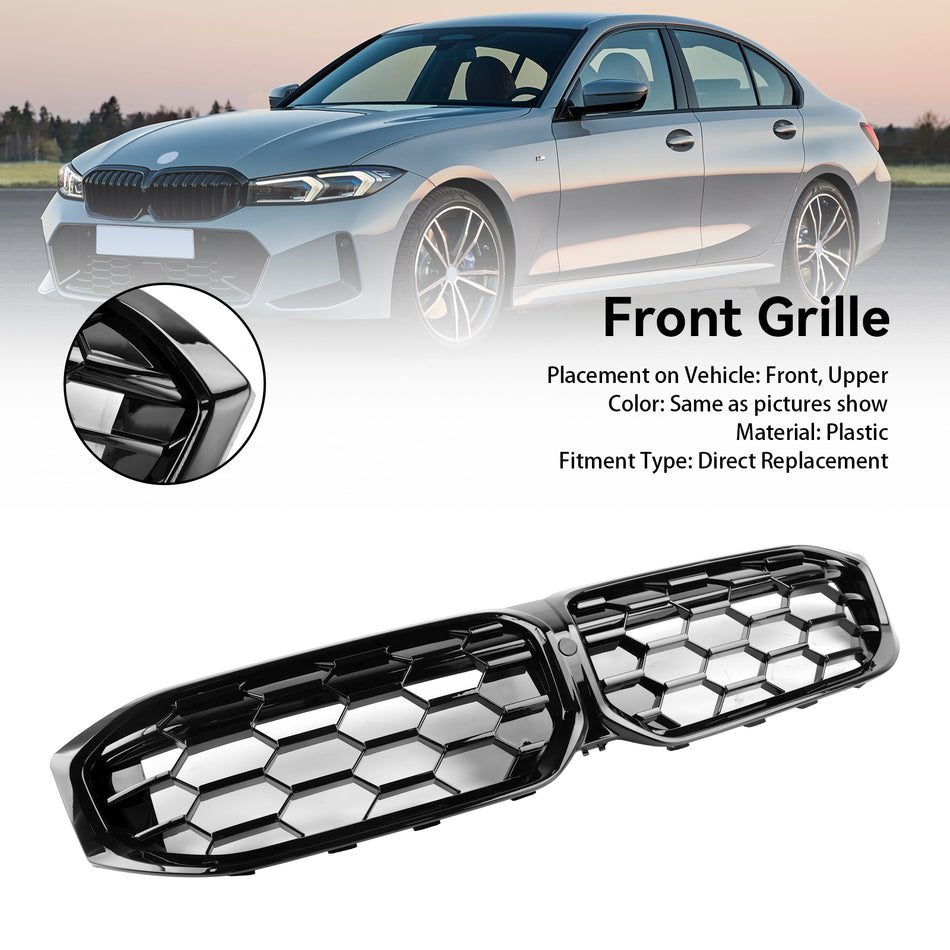 Gloss Black Front Kidney Grill Grille Für BMW G20 320i 330i M340i 2023-2024