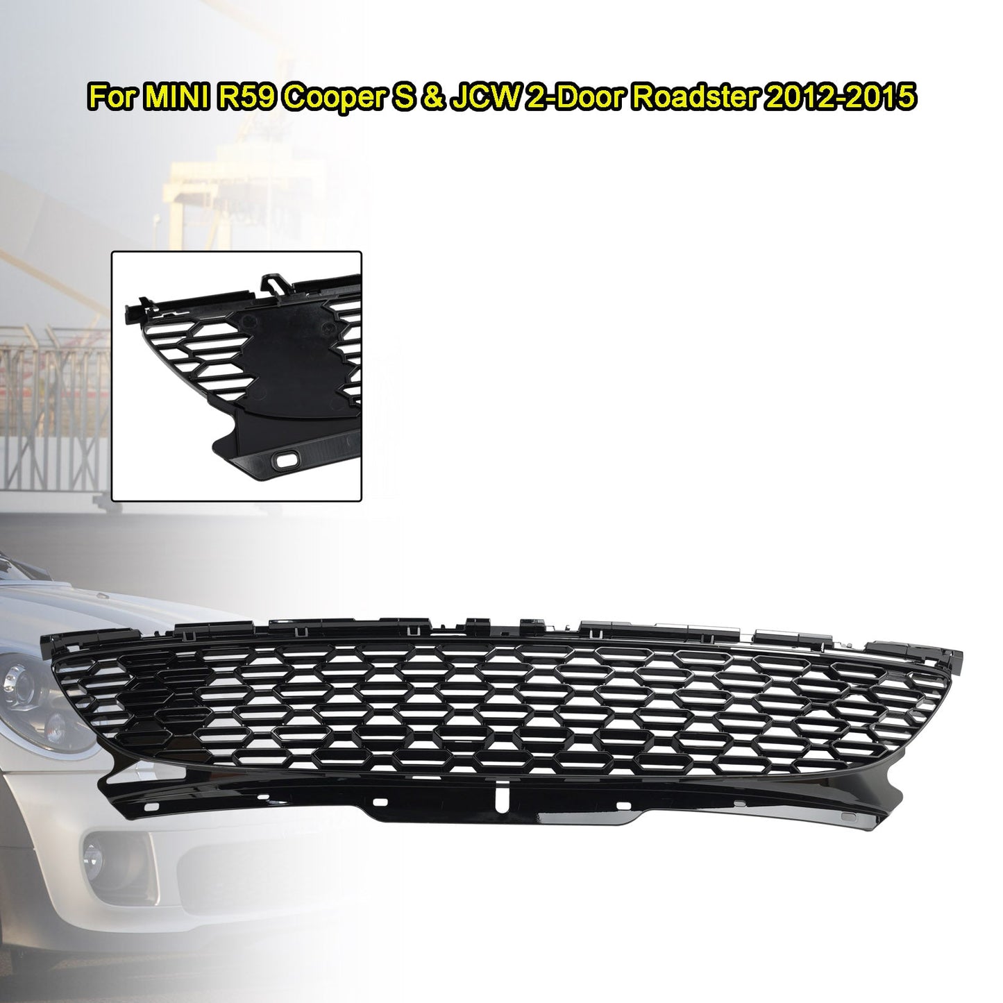 2007-2015 Mini Cooper S R55 R56 R57 R58 R59 JCW Style Glanzschwarz Frontstoßstangengrill