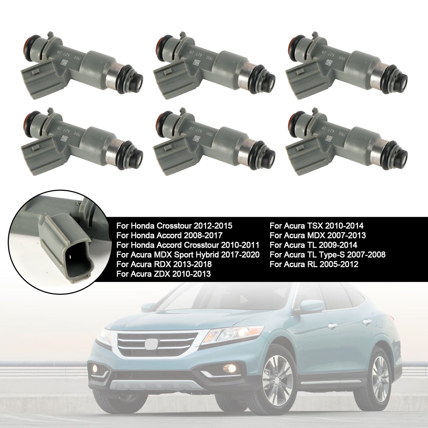 2012-2015 Honda Crosstour 6-teiliges Kraftstoffeinspritzventil 16450-R70-A01