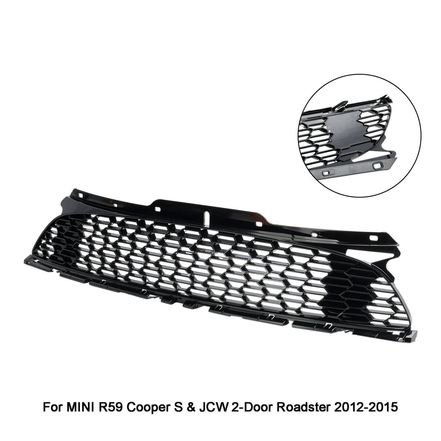 2011-2015 Mini R58 Cooper S &amp; JCW 2-Türer Coupé Glanzschwarz Frontstoßstangengrill