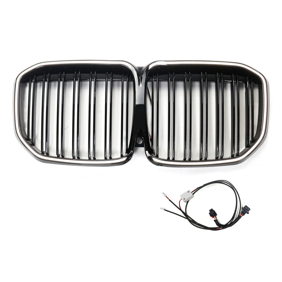 2019-2022 Passend für BMW X7 G07 Doppellamellen-Frontgrill in Schwarz Hochglanz