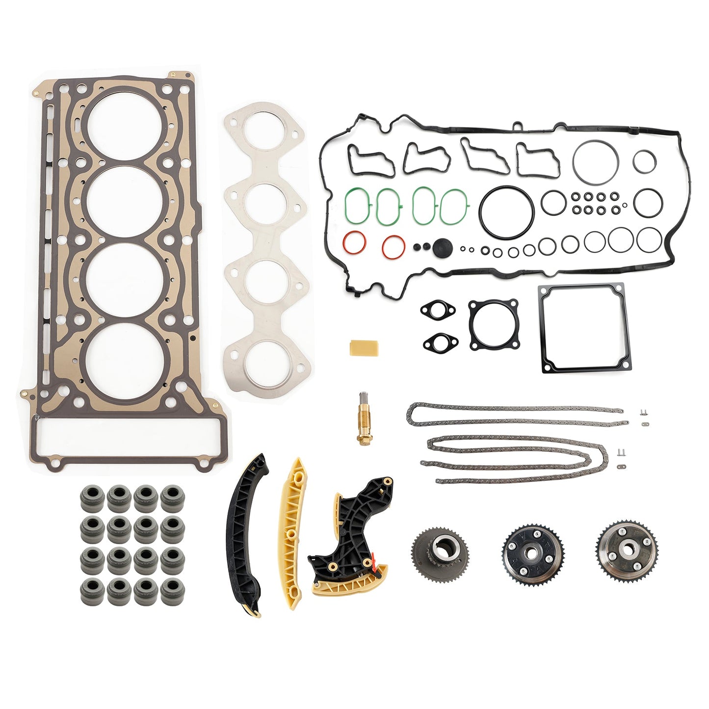 2003/03-2009/07 Mercedes-Benz E-Klasse T-Modell S211 E 200 T Kompressor Steuerkettensatz &amp; Nockenwellenr?der &amp; Kopfdichtungssatz 2710500647