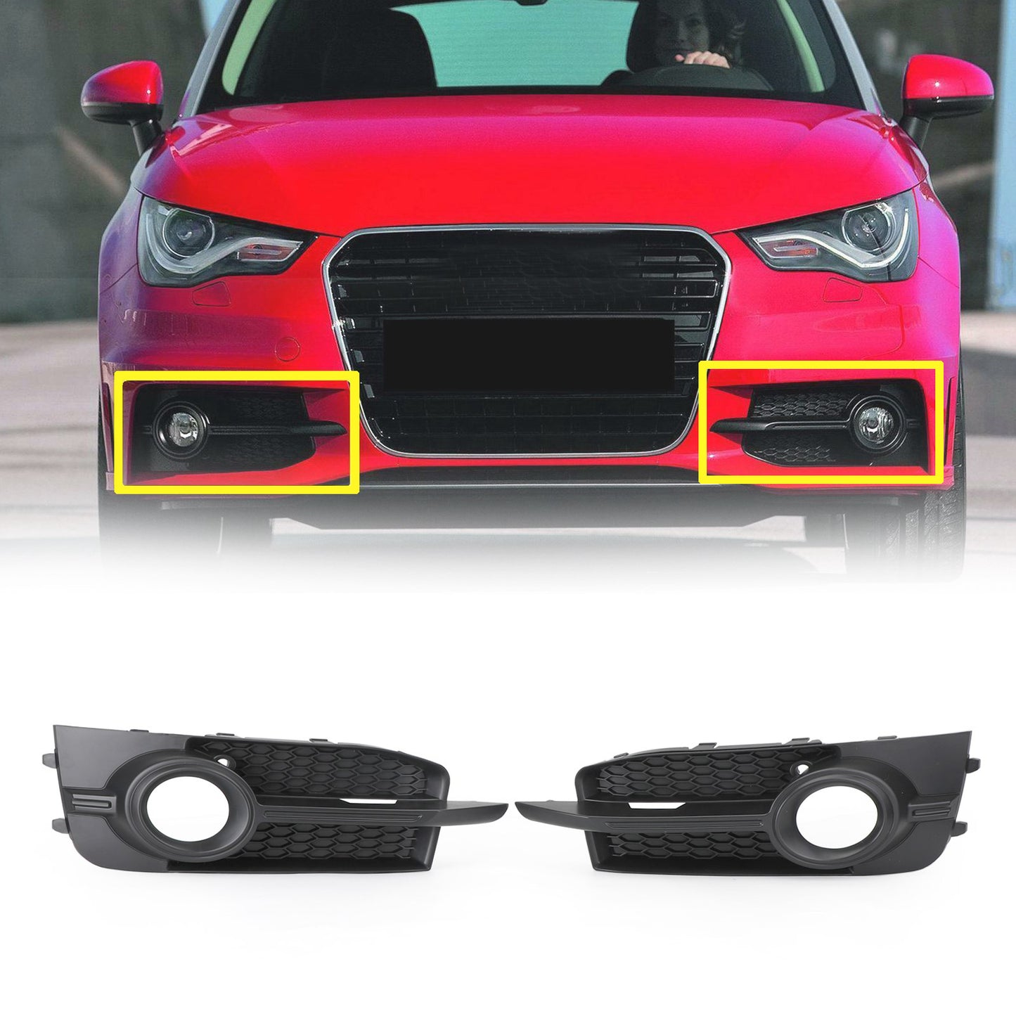 2PCS Front Bumper Fog Light Cover Grille Für Audi A1 8X S-Line 2011-2014