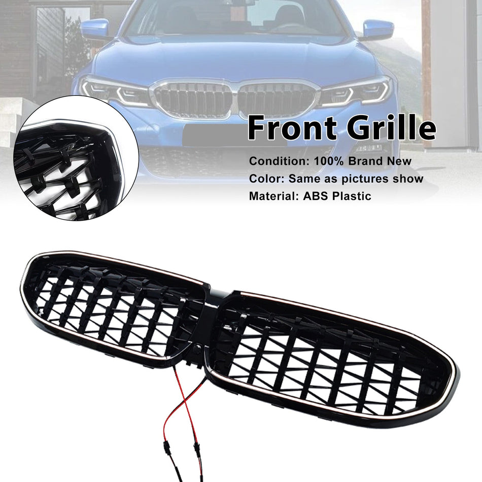 Kühlergrill „Diamantniere“ für BMW 3er G20 (2019–2022), Teilenummer 51138072085, Schwarz
