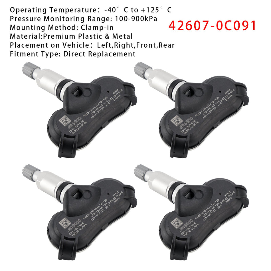 4X TPMS Reifendrucksensor Für Toyota RAV4 Highlander Tundra 426070C091