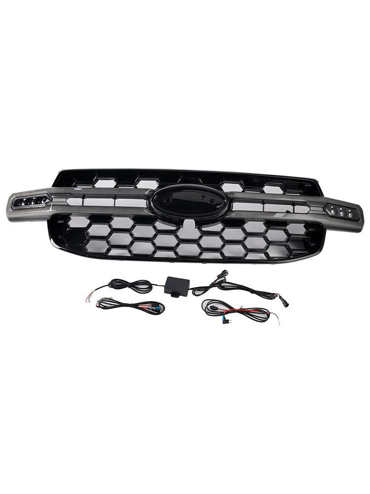 2023–2024 Ford Ranger Next Gen T9 Kühlergrill für die Frontstoßstange mit weißer LED / mit Buchstabe