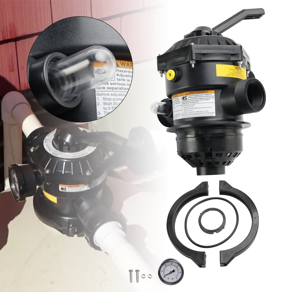 262506 1-1/2" Zoll 6-Wege-Klemmventil Kompatibel mit Pool- und Spa-Sandfilter