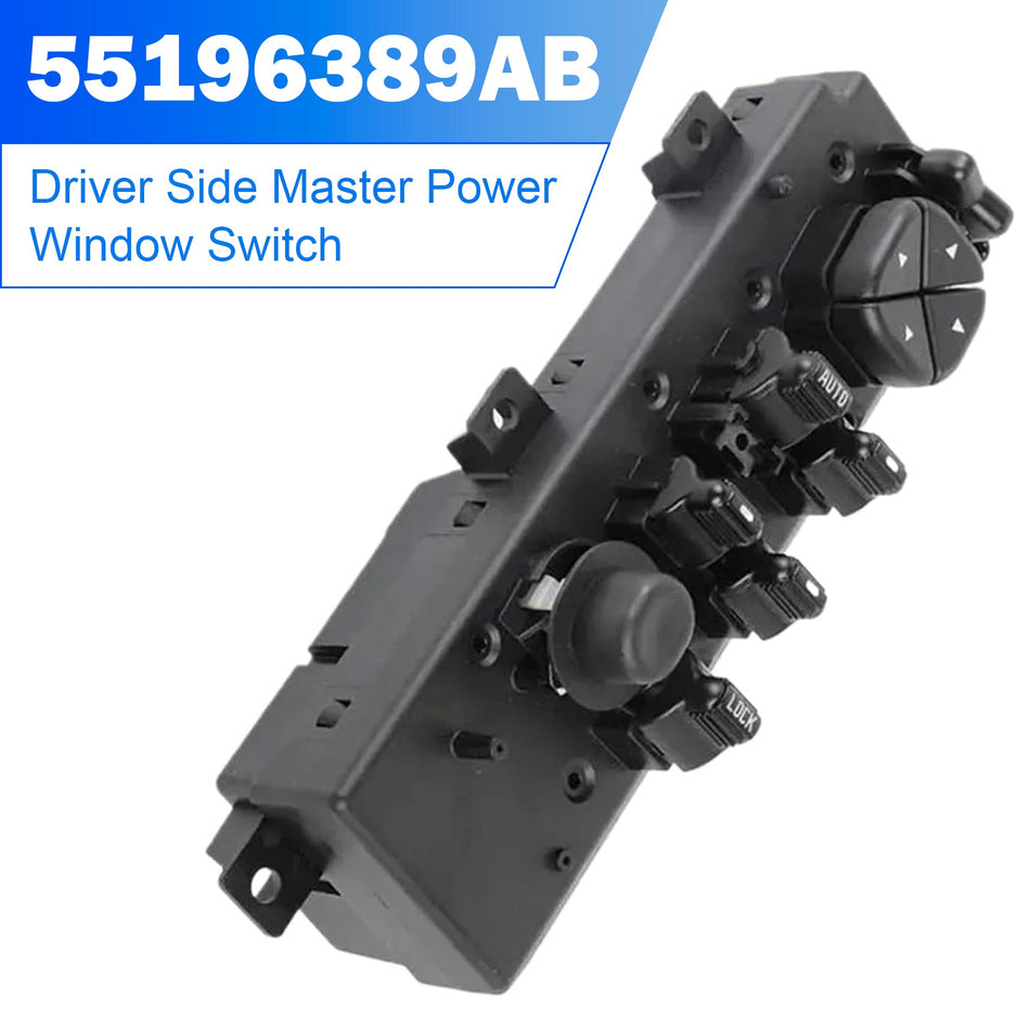 Hauptschalter für elektrische Fensterheber, Fahrerseite, Jeep Grand Cherokee (1999–2004), Teilenummer: 55196389AB 1S13105