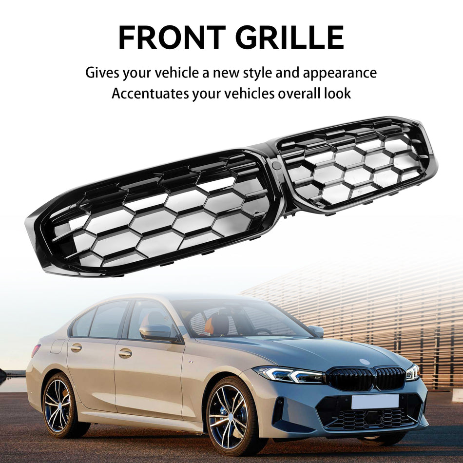 Gloss Black Front Kidney Grill Grille Für BMW G20 320i 330i M340i 2023-2024