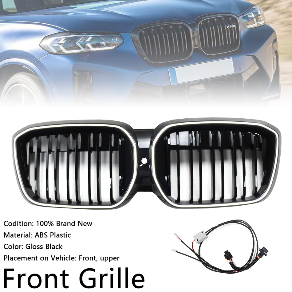 2022–2024 BMW IX3 G08 LCI Doppellamellen-Nierengrill, schwarz