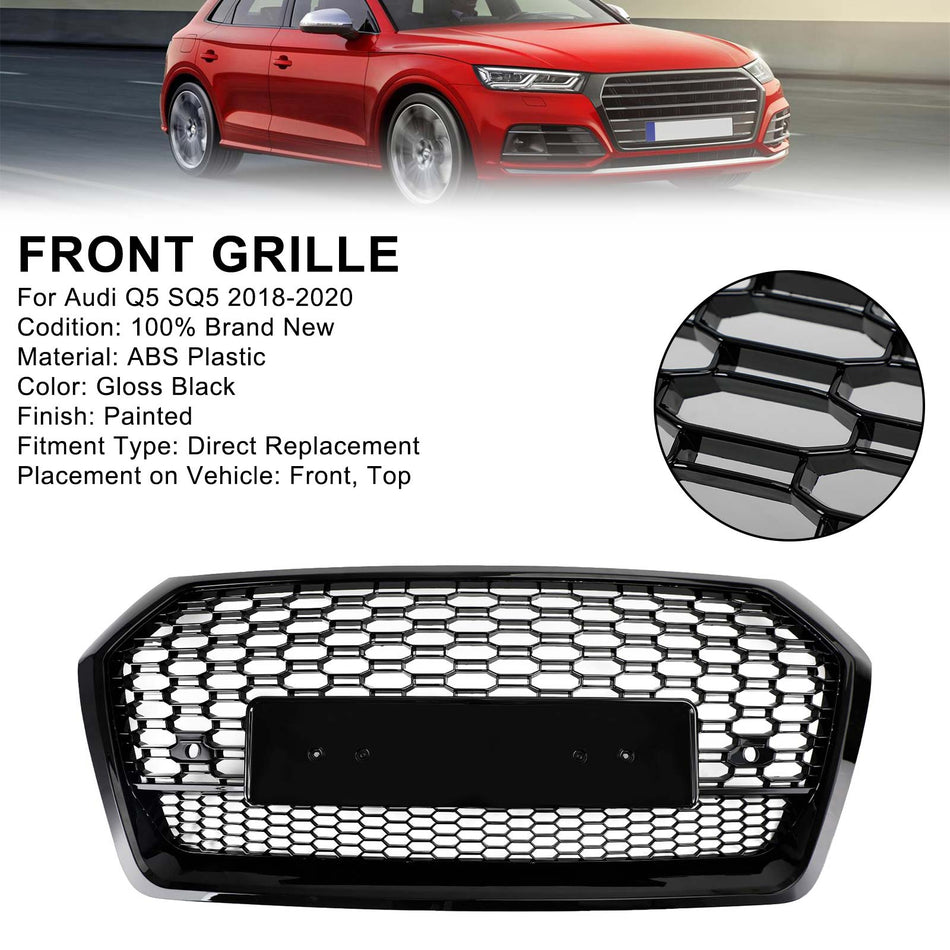 RSQ5-Stil Frontwaben-Mesh-Grill für Audi Q5 SQ5 2018-2020