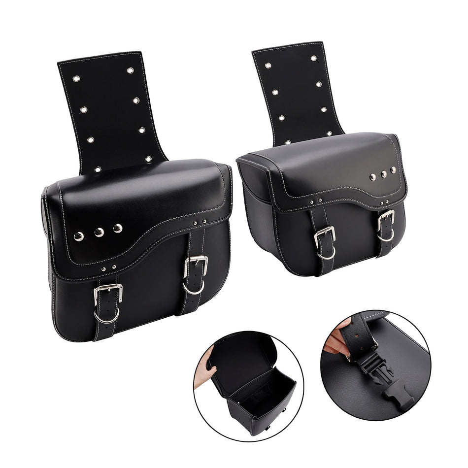 Universal Satteltasche Seite Lagerung Schwanz Tasche Pu Gepäck Schwarz 28L Für Motorrad